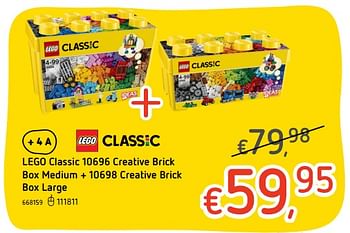 Promotions Lego classic 10696 creative brick box medium + 10698 creative brick box large - Lego - Valide de 19/10/2017 à 06/12/2017 chez Dreamland