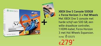 Promoties Xbox ons s console 500gb + forza horizon 3 + hot wheels - Microsoft - Geldig van 19/10/2017 tot 06/12/2017 bij Dreamland