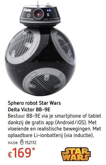 Promoties Sphero robot star wars delta victor bb-9e - Sphero - Geldig van 19/10/2017 tot 06/12/2017 bij Dreamland