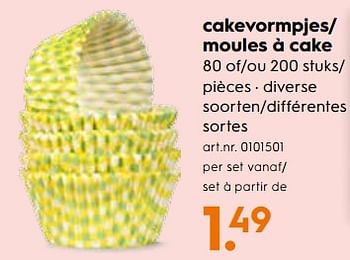 Promoties Cakevormpjes-moules á cake - Huismerk - Blokker - Geldig van 09/10/2017 tot 02/11/2017 bij Blokker