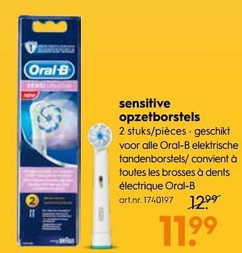 Promotions Sensitive opzetborstels - Oral-B - Valide de 09/10/2017 à 02/11/2017 chez Blokker