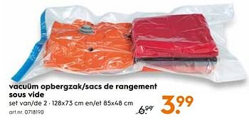 Promoties Vacuüm opbergzak-sacs de rangement sous vide - Huismerk - Blokker - Geldig van 09/10/2017 tot 02/11/2017 bij Blokker