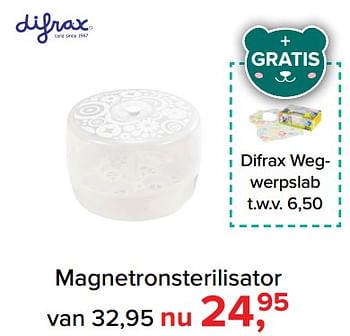 Promoties Magnetronsterilisator - Difrax - Geldig van 09/10/2017 tot 29/10/2017 bij Baby-Dump