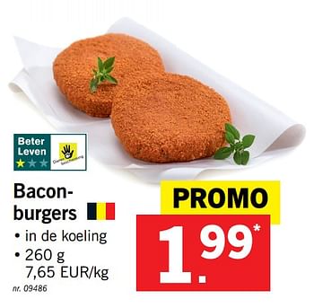 Promoties Baconburger - Huismerk - Lidl - Geldig van 23/10/2017 tot 28/10/2017 bij Lidl