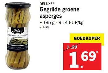 Promoties Gegrilde groene asperges - Deluxe - Geldig van 23/10/2017 tot 28/10/2017 bij Lidl
