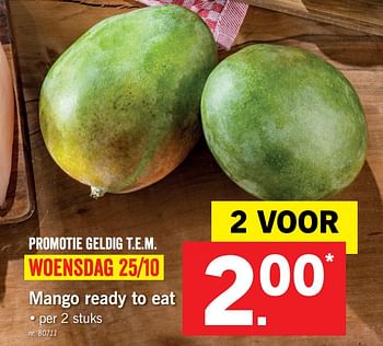 Promoties Mango ready to eat - Huismerk - Lidl - Geldig van 23/10/2017 tot 28/10/2017 bij Lidl