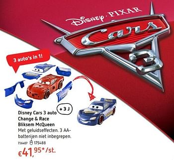 Promoties Disney cars 3 auto change + race bliksem mcqueen - Cars - Geldig van 19/10/2017 tot 06/12/2017 bij Dreamland