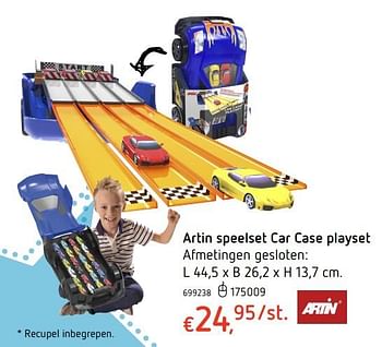 Promoties Artin speelset car case playset - Artin - Geldig van 19/10/2017 tot 06/12/2017 bij Dreamland
