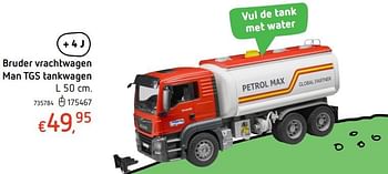 Promoties Bruder vrachtwagen man tgs tankwagen - Bruder - Geldig van 19/10/2017 tot 06/12/2017 bij Dreamland