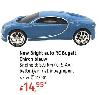 Promoties New bright auto rc bugatti chiron blauw - New Bright Toys - Geldig van 19/10/2017 tot 06/12/2017 bij Dreamland