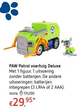 Promotions Paw patrol voertuig deluxe - PAW  PATROL - Valide de 19/10/2017 à 06/12/2017 chez Dreamland