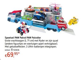 Promoties Speelset paw patrol paw patroller - PAW  PATROL - Geldig van 19/10/2017 tot 06/12/2017 bij Dreamland