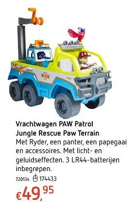 Promoties Vrachtwagen paw patrol jungle rescue paw terrain - PAW  PATROL - Geldig van 19/10/2017 tot 06/12/2017 bij Dreamland