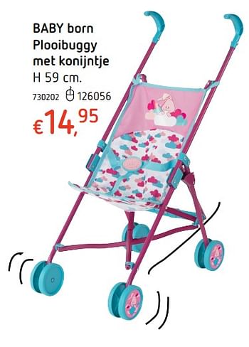 Promoties Baby born plooibuggy met konijntje - Baby Born - Geldig van 19/10/2017 tot 06/12/2017 bij Dreamland