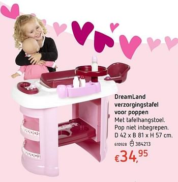 Promotions Dreamland verzorgingstafel voor poppen - Produit maison - Dreamland - Valide de 19/10/2017 à 06/12/2017 chez Dreamland