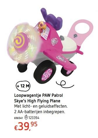 Promoties Loopwagentje paw patrol skye`s high flying plane - PAW  PATROL - Geldig van 19/10/2017 tot 06/12/2017 bij Dreamland