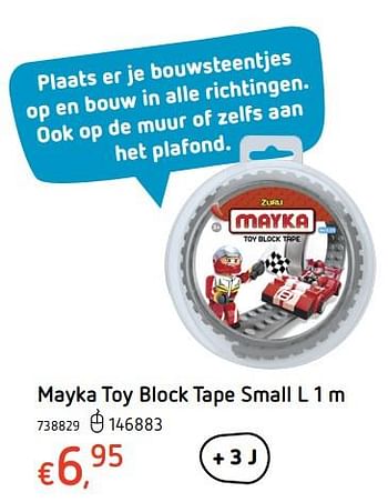 Promoties Mayka toy block tape small l 1 m - Mayka - Geldig van 19/10/2017 tot 06/12/2017 bij Dreamland