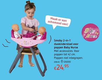 Promoties Smoby 2-in-1 duokinderstoel voor poppen baby nurse - Smoby - Geldig van 19/10/2017 tot 06/12/2017 bij Dreamland
