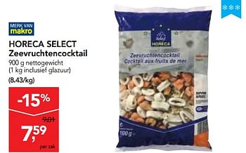 Promotions Horeca select zeevruchtencocktail - Produit maison - Makro - Valide de 18/10/2017 à 31/10/2017 chez Makro