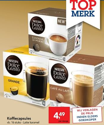 Promoties Koffiecapsules latte karamel - Nescafe - Geldig van 18/10/2017 tot 31/10/2017 bij Makro