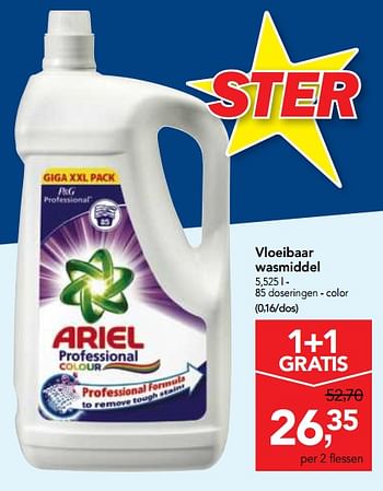 Promoties Vloeibaar wasmiddel  - 85 doseringen - color - Ariel - Geldig van 18/10/2017 tot 31/10/2017 bij Makro