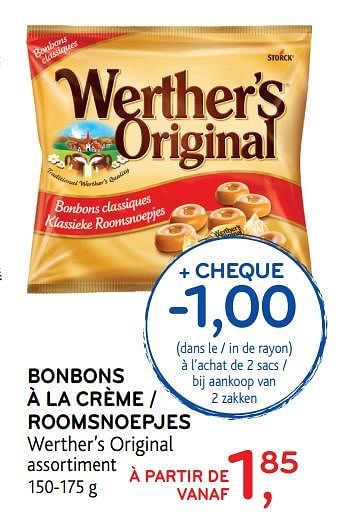 Promotions Bonbons à la crème - Werther's Original - Valide de 18/10/2017 à 31/10/2017 chez Alvo