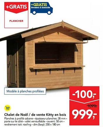 Promotions Chalet de noël - de vente kitty en bois - Produit maison - Makro - Valide de 18/10/2017 à 31/10/2017 chez Makro