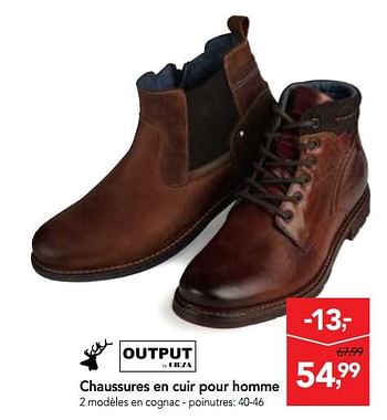 Promotions Chaussures en cuir pour homme - output - Valide de 18/10/2017 à 31/10/2017 chez Makro