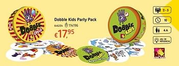 Promoties Dobble kids party pack - Asmodee - Geldig van 19/10/2017 tot 06/12/2017 bij Dreamland