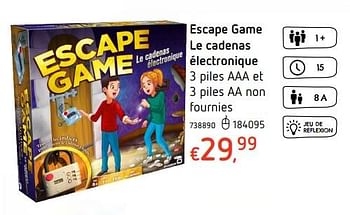 Promotions Escape game le cadenas électronique - Dujardin - Valide de 19/10/2017 à 06/12/2017 chez Dreamland