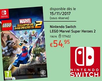 Promotions Nintendo switch lego marvel super heroes 2 - Warner Brothers Interactive Entertainment - Valide de 19/10/2017 à 06/12/2017 chez Dreamland