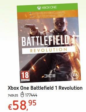 Promotions Xbox one battlefield 1 revolution - Electronic Arts - Valide de 19/10/2017 à 06/12/2017 chez Dreamland