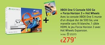 Promotions Xbox one s console 500 go + forza horizon 3 + hot wheels - Microsoft - Valide de 19/10/2017 à 06/12/2017 chez Dreamland