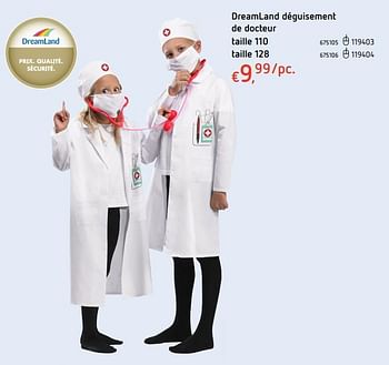 Promoties Dreamland déguisement de docteur - Huismerk - Dreamland - Geldig van 19/10/2017 tot 06/12/2017 bij Dreamland