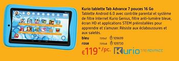 Promotions Kurio tablette tab advance 7 pouces 16 go - Kurio - Valide de 19/10/2017 à 06/12/2017 chez Dreamland