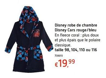 Promoties Disney robe de chambre disney cars rouge-bleu - Cars - Geldig van 19/10/2017 tot 06/12/2017 bij Dreamland