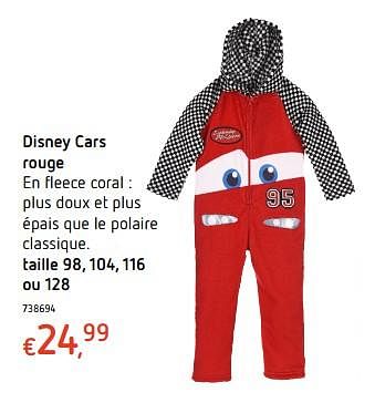 Promoties Disney robe de chambre disney cars rouge - Cars - Geldig van 19/10/2017 tot 06/12/2017 bij Dreamland
