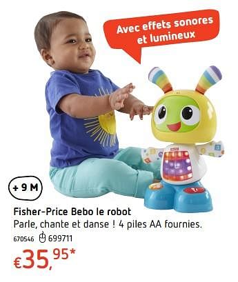 Promoties Fisher-price bebo le robot - Fisher-Price - Geldig van 19/10/2017 tot 06/12/2017 bij Dreamland