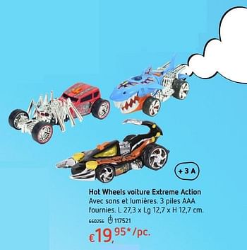 Promotions Hot wheels voiture extreme action - Hot Wheels - Valide de 19/10/2017 à 06/12/2017 chez Dreamland