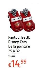 Promotions Pantoufles 3d disney cars - Cars - Valide de 19/10/2017 à 06/12/2017 chez Dreamland