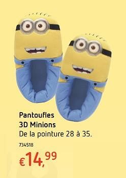 Promoties Pantoufles 3d minions - Minions - Geldig van 19/10/2017 tot 06/12/2017 bij Dreamland