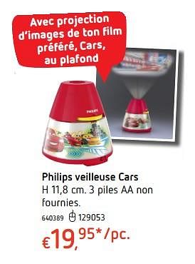 Promotions Philips veilleuse cars - Philips - Valide de 19/10/2017 à 06/12/2017 chez Dreamland