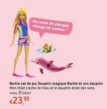 Promoties Barbie set de jeu dauphin magique barbie et son dauphin - Mattel - Geldig van 19/10/2017 tot 06/12/2017 bij Dreamland
