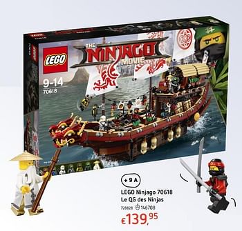Promoties Lego ninjago 70618 le qg des ninjas - Lego - Geldig van 19/10/2017 tot 06/12/2017 bij Dreamland