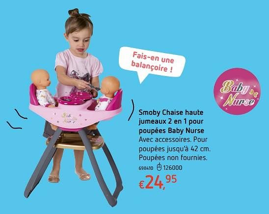 chaise haute jumeaux smoby