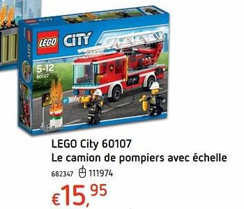 Promotions Lego city 60107 le camion de pompiers avec échelle - Lego - Valide de 19/10/2017 à 06/12/2017 chez Dreamland