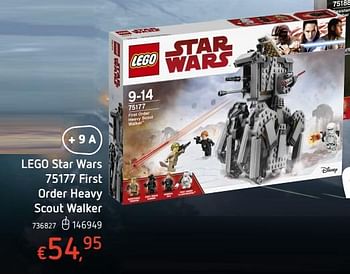 Promoties Lego star wars 75177 first order heavy scout walker - Lego - Geldig van 19/10/2017 tot 06/12/2017 bij Dreamland