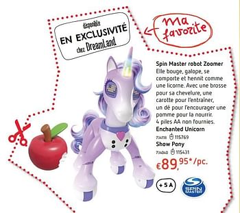 Promoties Spin master robot zoomer enchanted unicorn - Spin Master - Geldig van 19/10/2017 tot 06/12/2017 bij Dreamland