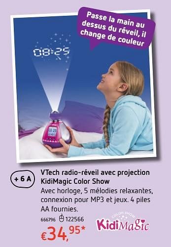 Promotions Vtech radio-réveil avec projection kidimagic color show - Vtech - Valide de 19/10/2017 à 06/12/2017 chez Dreamland