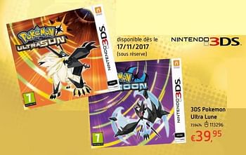 Promoties 3ds pokemon ultra lune - Nintendo - Geldig van 19/10/2017 tot 06/12/2017 bij Dreamland